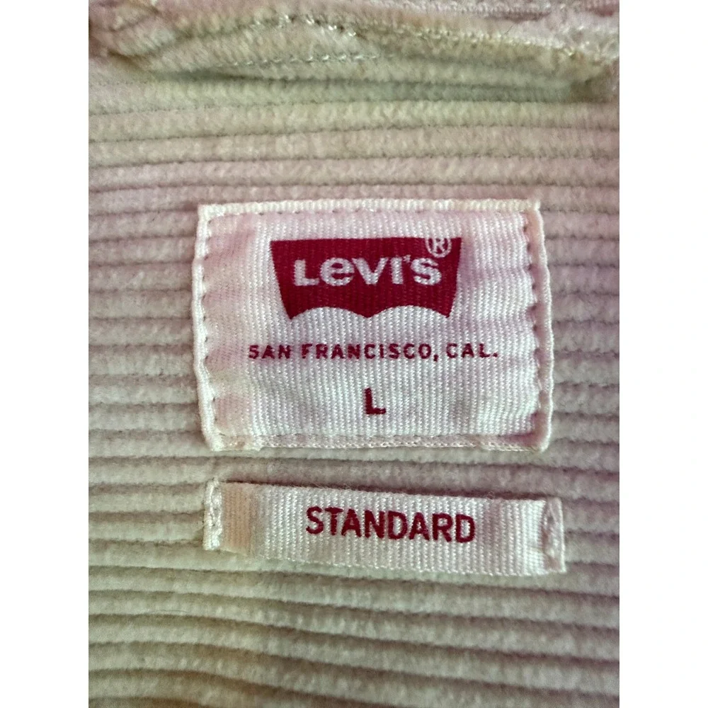 Levis Corduroy Button Down Shirt Mens Large Long Sleeve Mint Green Standard‎ Fit